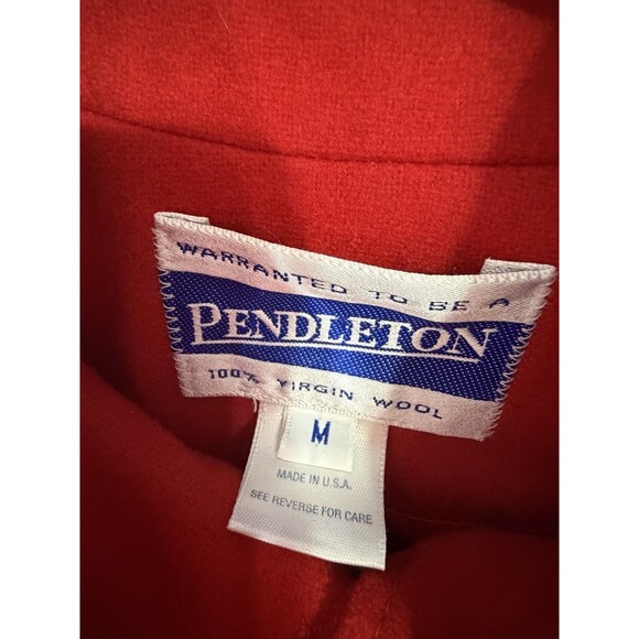 Vintage PENDLETON Red Virgin Wool Bomber Jacket – Size M (Made in USA) - Picture 2 of 7